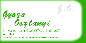 gyozo oszlanyi business card